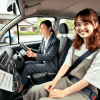 女性インストラクターが運転をしてる